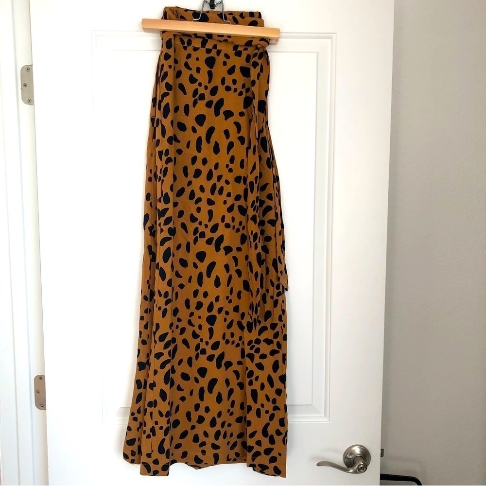 All Worthy Hunter McGrady Printed Wide Leg Pants with Belt